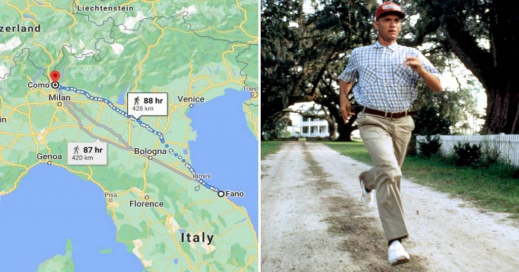 Italian Man Walks 450kms To Cool Off After A Fight With His Wife