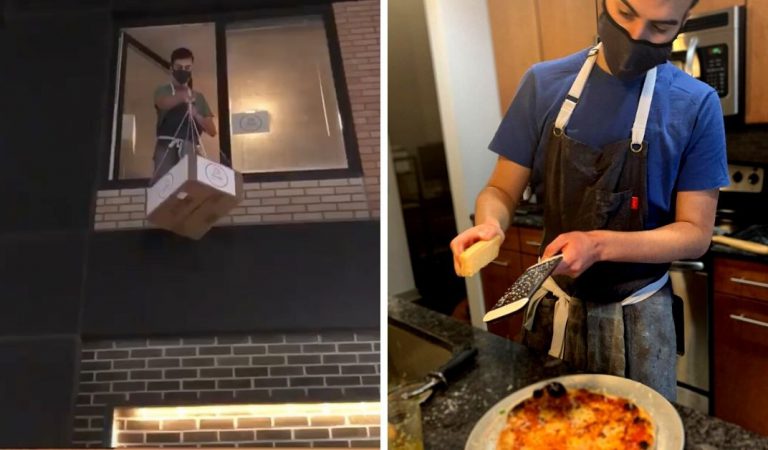 Grad Student Drops Free Pizzas Out Of His Apartment Window, Raises $30,000 For Charity