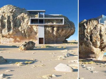 Architect Designs A Modern House Inside A Giant Rock & It's Absolutely Mindblowing FI
