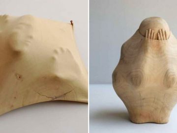These Wood Sculptures Are Carved To Make It Look Like Someone Is Trapped FI