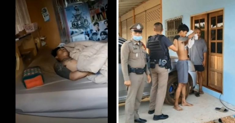 Police woke up a burglar
